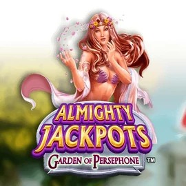 Almighty Jackpots: Garden of Persephone slot logo by Novomatic at Tikal Casino